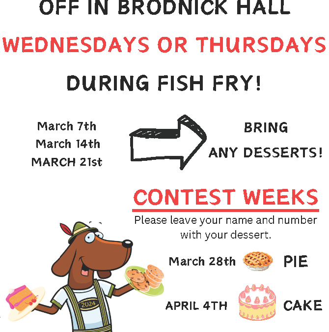 St. Timothy 2025 Fish Fry – DESSERT Information