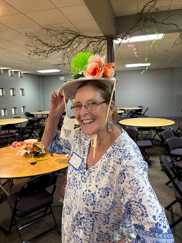 IMG_0412 Picture at Pat with a hat made at Ladies Day Out