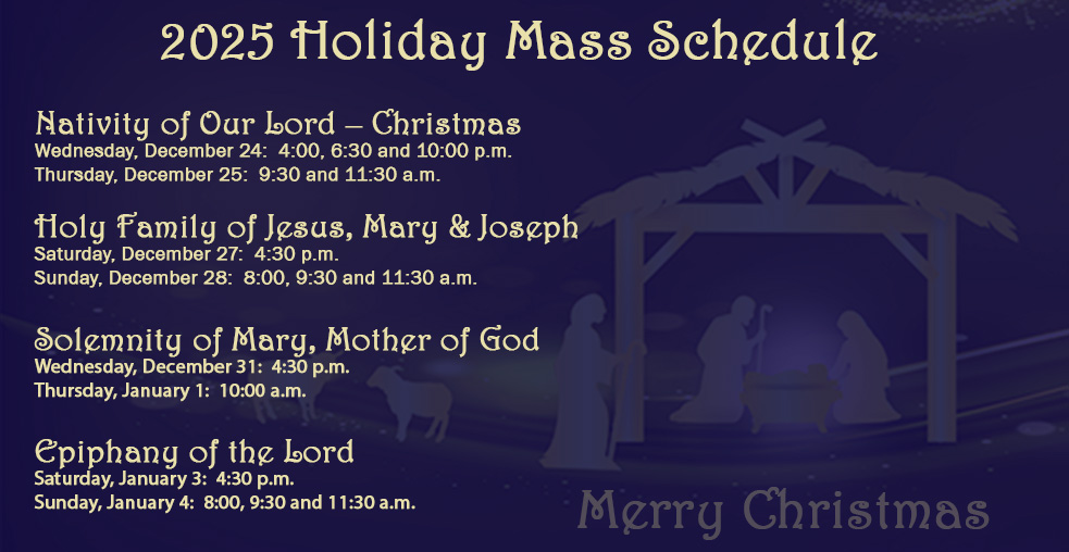 2025 Holiday Mass Schedule 2025 Holiday Mass Schedule