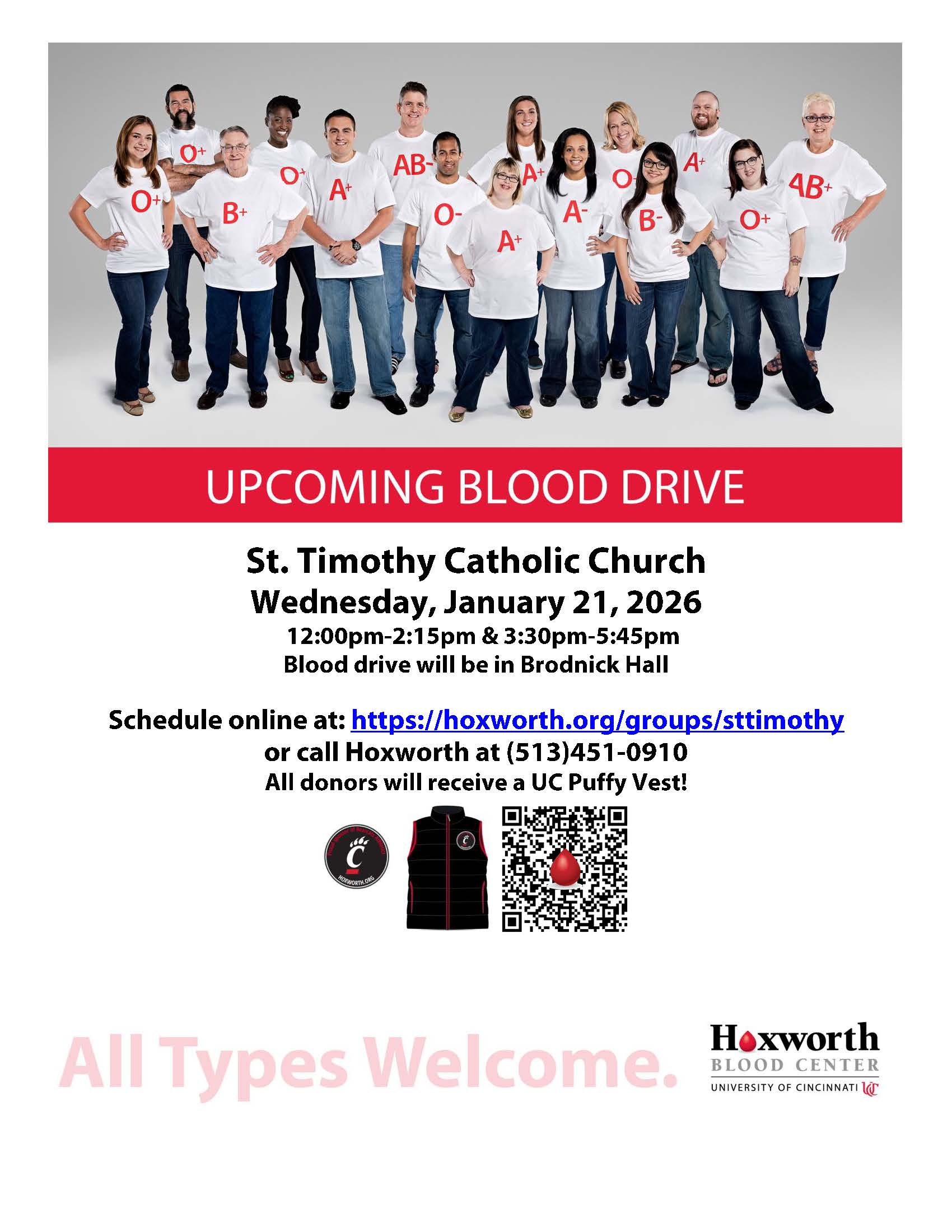 Hoxworth Blood Drive Flier