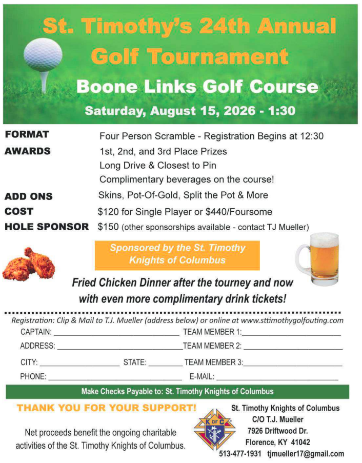 Golf Tournament Form