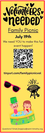 Volunteers Needed volunteers needed for picnic