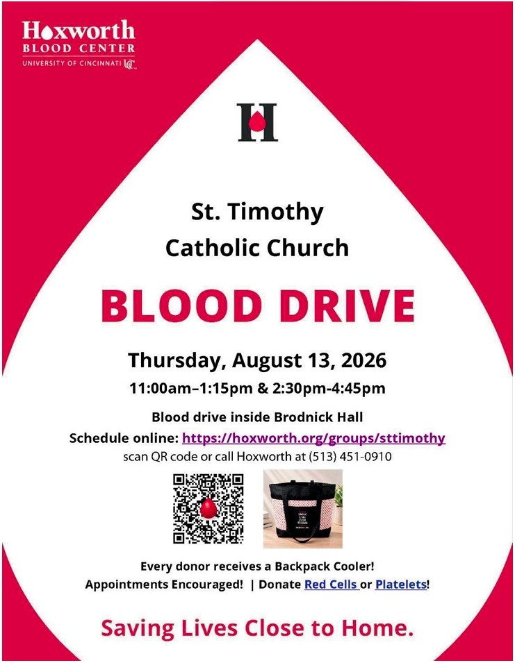 Hoxworth Blood Drive Flier