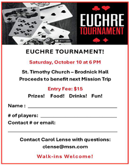 Euchre Tournament Sign Up