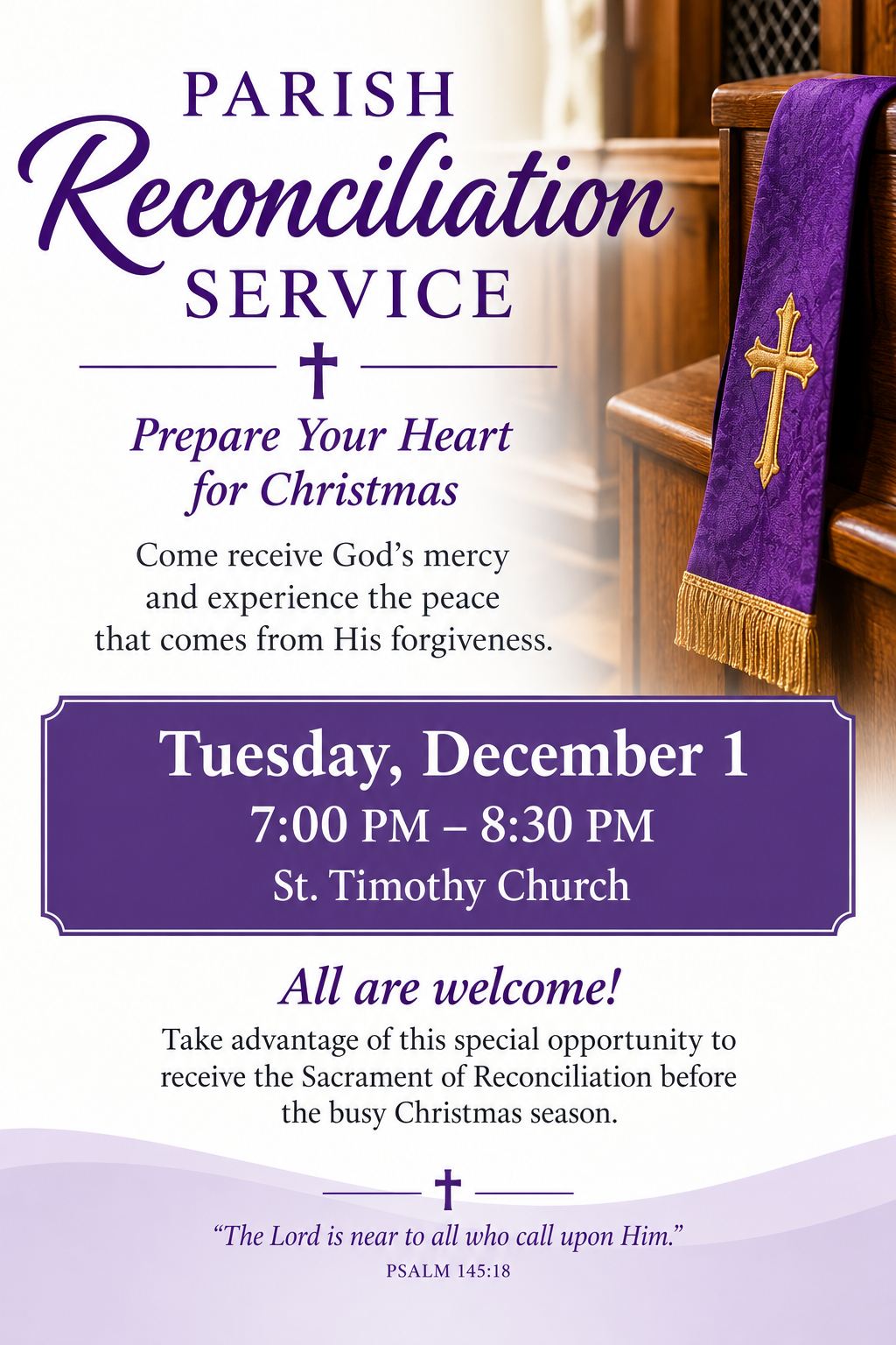 Parish Reconciliation Service Flier